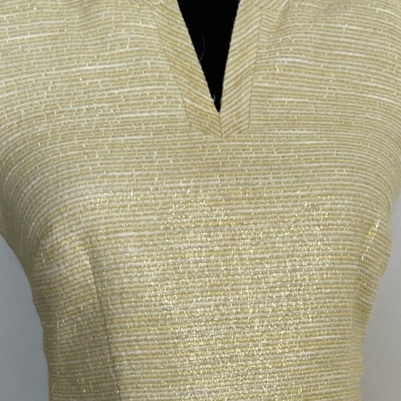 Talbots Yellow Gold Metallic Shift Dress Size 8 NWOT - Picture 5 of 9